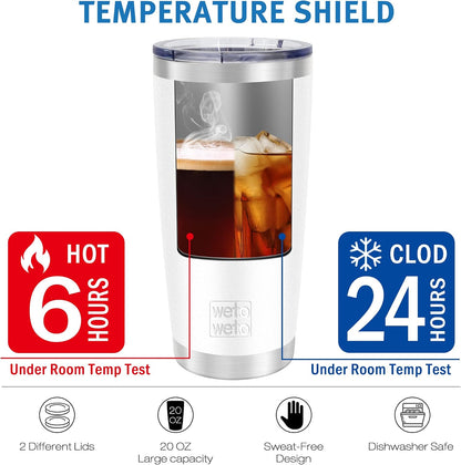 20oz Tumbler, Stainless Steel Vacuum Insulated Coffee Travel Mug, Double Wall Powder Coated Insulated Coffee Mug Travel Mug with Lid Thermal Cup for Outdoor, Stainless steel, 6 Pack