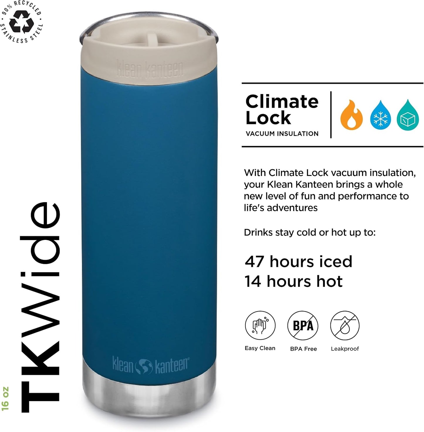 16oz TKWide Insulated Coffee Tumbler with Café Cap - Corsair
