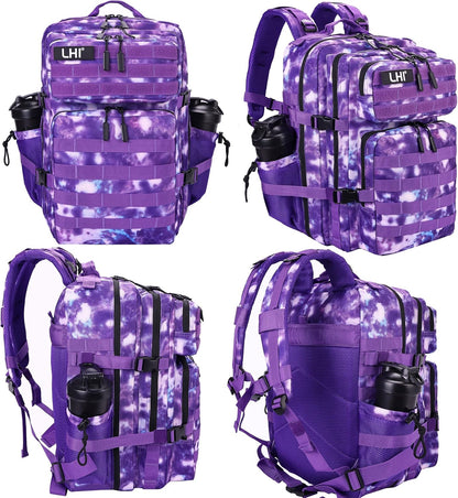 LHI Military Tactical Backpack for Men and Women 45L Army 3 Days Assault Pack Bag Large Rucksack with Molle System - Black - Colors A