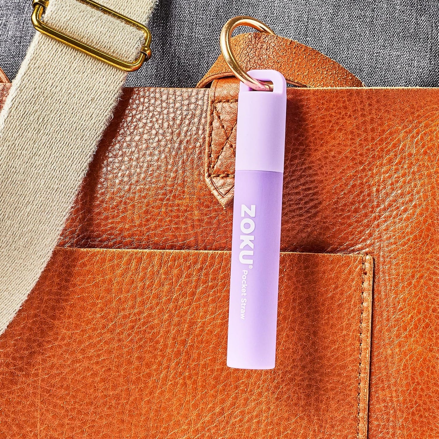 ZOKU Reusable Metal Straw with Case for Travel, Teal - Collapsible Stainless Steel Drinking Straw with Silicone Tip and Cleaner Brush, Ideal for Key Chains, Pockets, Purses