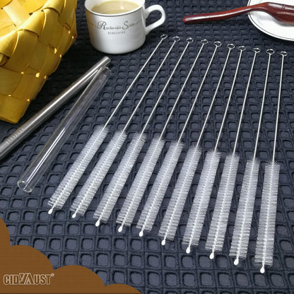 Straw Cleaner Brush for Stanley Extra Long 12 inch, Extra Wide 12mm diam Straw Brushes for 40/30/20 oz Stanley Mug, Straw Cleaning Brush for Tubes, Water Cup, Extra Long Straw Brush Set 10 Pack