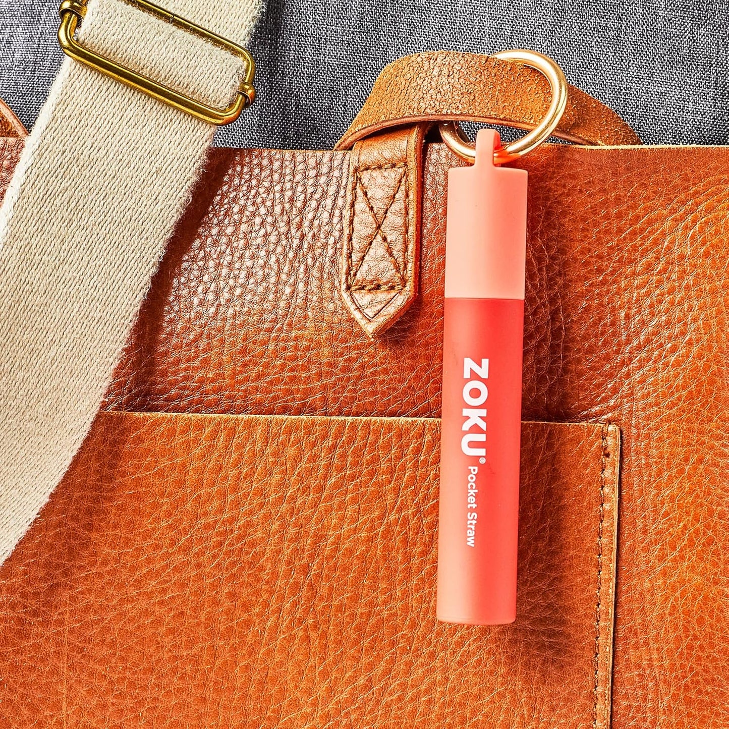 ZOKU Reusable Metal Straw with Case for Travel, Teal - Collapsible Stainless Steel Drinking Straw with Silicone Tip and Cleaner Brush, Ideal for Key Chains, Pockets, Purses