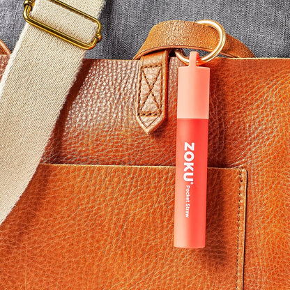 ZOKU Reusable Metal Straw with Case for Travel, Teal - Collapsible Stainless Steel Drinking Straw with Silicone Tip and Cleaner Brush, Ideal for Key Chains, Pockets, Purses