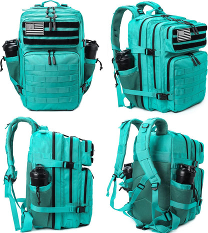 LHI Military Tactical Backpack for Men and Women 45L Army 3 Days Assault Pack Bag Large Rucksack with Molle System - Black - Colors B