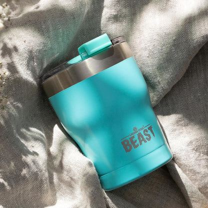 Beast 10 oz Tumbler Stainless Steel Vacuum Insulated Coffee Ice Cup Double Wall Travel Flask (Arctic White)