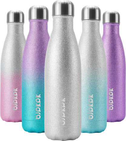 BJPKPK Insulated Water Bottle 12oz Small Stainless Steel Water Bottles Reusable Metal Thermal Keep Cold and Hot,Dreamy Purple - Colors B