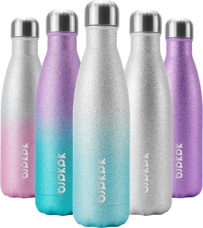 BJPKPK Insulated Water Bottle 12oz Small Stainless Steel Water Bottles Reusable Metal Thermal Keep Cold and Hot,Dreamy Purple - Colors A