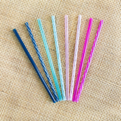 Ello Impact 8 Pack Reusable Plastic Straws, Dishwasher Safe, BPA-Free with Cleaning Brush,Rosewater