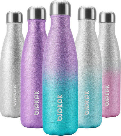 BJPKPK Insulated Water Bottle 12oz Small Stainless Steel Water Bottles Reusable Metal Thermal Keep Cold and Hot,Dreamy Purple - Colors A