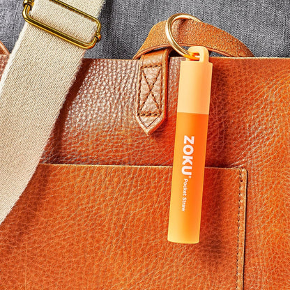 ZOKU Reusable Metal Straw with Case for Travel, Teal - Collapsible Stainless Steel Drinking Straw with Silicone Tip and Cleaner Brush, Ideal for Key Chains, Pockets, Purses