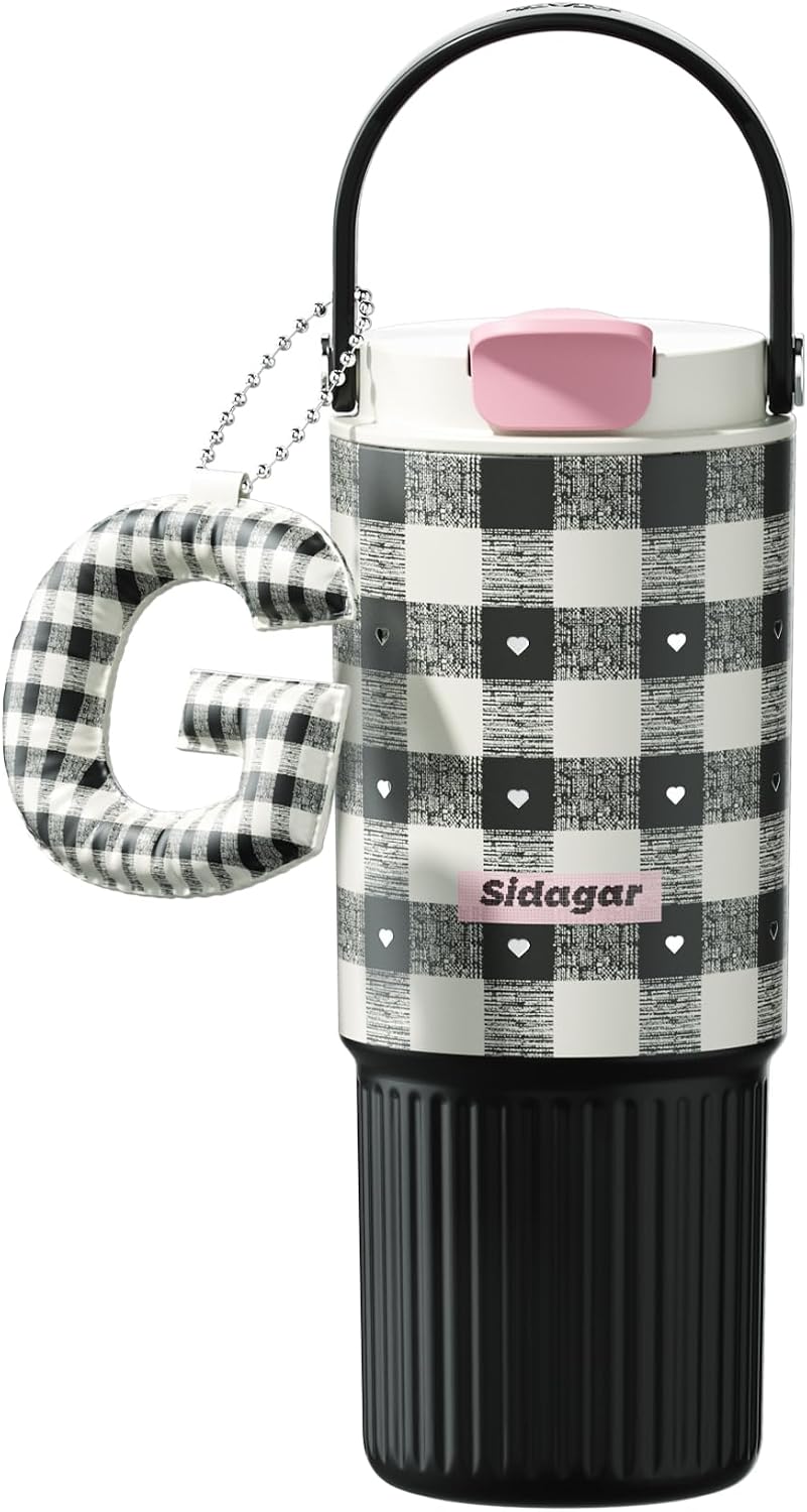 26 oz Insulated Stainless Steel Tumbler with Straw & Handle Black | Leak-proof Water Bottle| Dual Drinking Options with Straw & Spout | Cup Holder Compatible| BPA-Free | Cold 12H| Easy to Clean