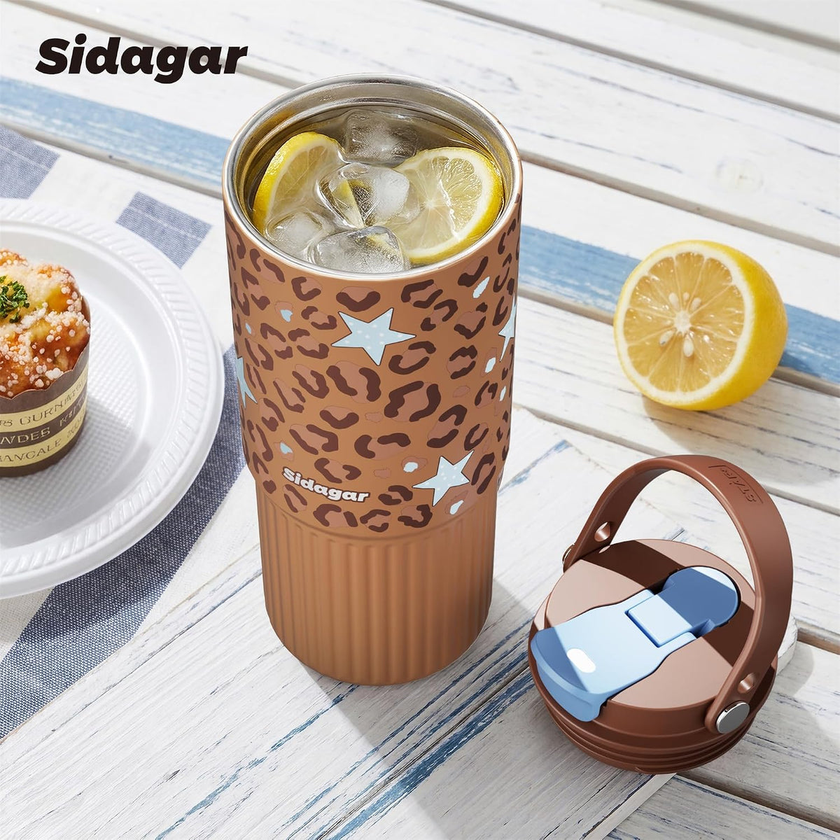 26 oz Insulated Stainless Steel Tumbler with Straw & Handle Black | Leak-proof Water Bottle| Dual Drinking Options with Straw & Spout | Cup Holder Compatible| BPA-Free | Cold 12H| Easy to Clean