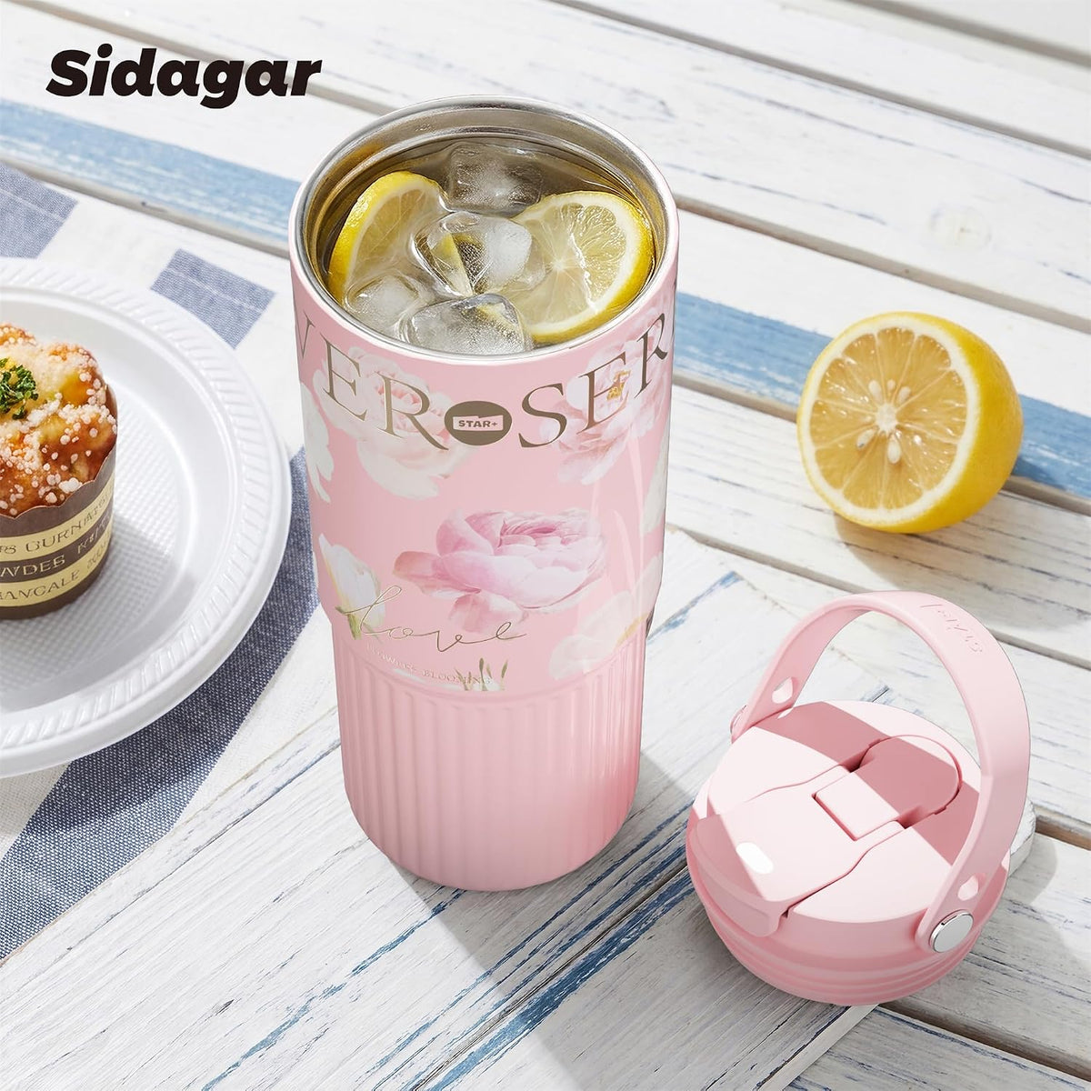 26 oz Insulated Stainless Steel Tumbler with Straw & Handle Black | Leak-proof Water Bottle| Dual Drinking Options with Straw & Spout | Cup Holder Compatible| BPA-Free | Cold 12H| Easy to Clean