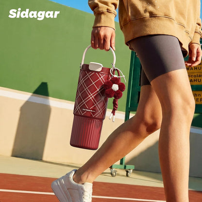 26 oz Insulated Stainless Steel Tumbler with Straw & Handle Black | Leak-proof Water Bottle| Dual Drinking Options with Straw & Spout | Cup Holder Compatible| BPA-Free | Cold 12H| Easy to Clean