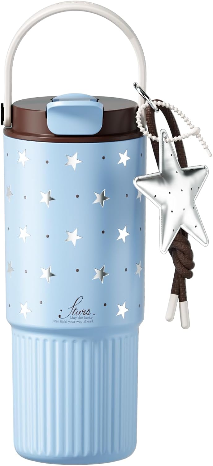 26 oz Insulated Stainless Steel Tumbler with Straw & Handle Black | Leak-proof Water Bottle| Dual Drinking Options with Straw & Spout | Cup Holder Compatible| BPA-Free | Cold 12H| Easy to Clean