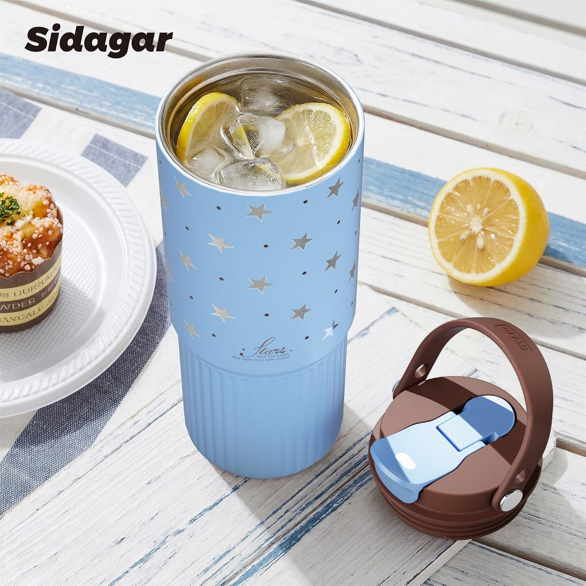 26 oz Insulated Stainless Steel Tumbler with Straw & Handle Black | Leak-proof Water Bottle| Dual Drinking Options with Straw & Spout | Cup Holder Compatible| BPA-Free | Cold 12H| Easy to Clean