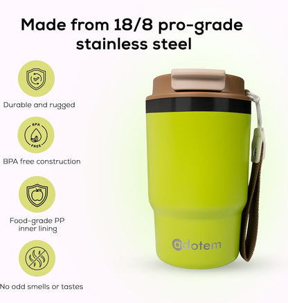 Insulated 16oz Stainless Steel Tumbler Mug Leakproof Double Walled Vacuum Thermal Coffee Cup with 2-in-1 Straw & Lid, Cupholder-Friendly Travel Mug for Hot & Cold Drinks (Pink)