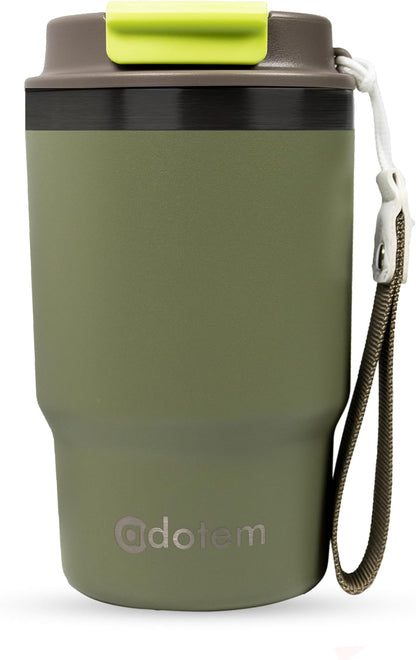 Insulated 16oz Stainless Steel Tumbler Mug Leakproof Double Walled Vacuum Thermal Coffee Cup with 2-in-1 Straw & Lid, Cupholder-Friendly Travel Mug for Hot & Cold Drinks (Pink)