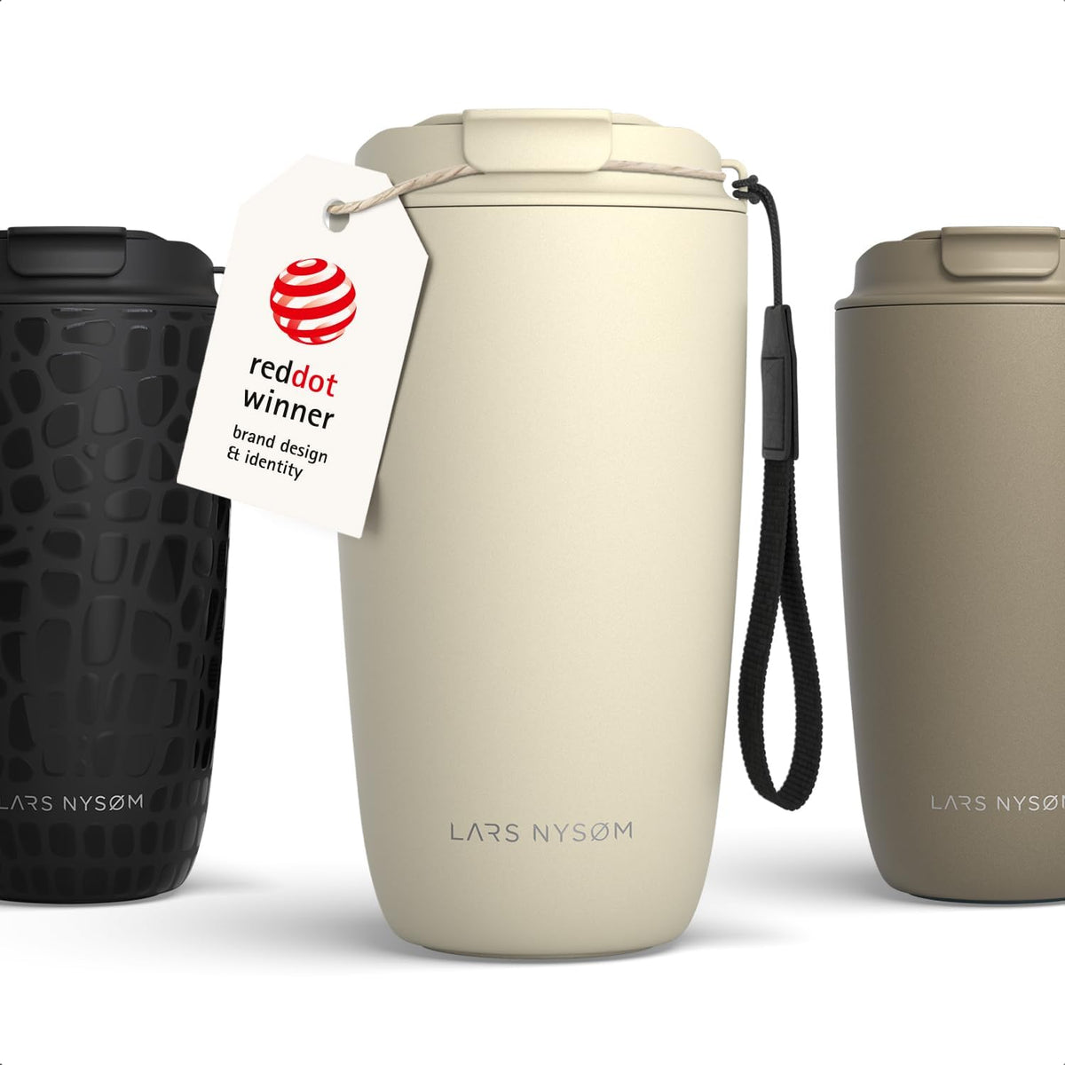 LARS NYSØM Thermo Coffee Mug-to-go with Strap 17oz - Coffee Travel Mug