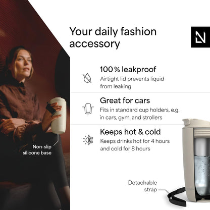 LARS NYSØM Thermo Coffee Mug-to-go with Strap 17oz - Coffee Travel Mug