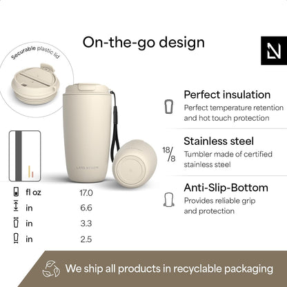LARS NYSØM Thermo Coffee Mug-to-go with Strap 17oz - Coffee Travel Mug