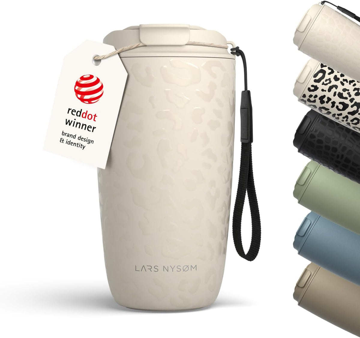 LARS NYSØM Thermo Coffee Mug-to-go with Strap 17oz - Coffee Travel Mug