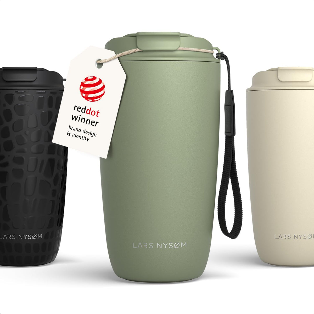 LARS NYSØM Thermo Coffee Mug-to-go with Strap 17oz - Coffee Travel Mug