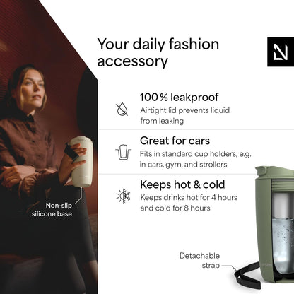 LARS NYSØM Thermo Coffee Mug-to-go with Strap 17oz - Coffee Travel Mug