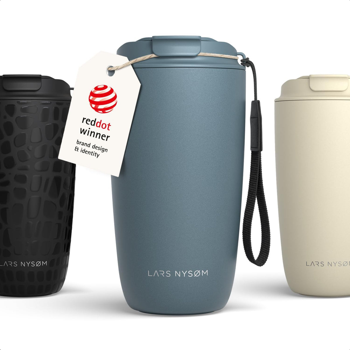 LARS NYSØM Thermo Coffee Mug-to-go with Strap 17oz - Coffee Travel Mug