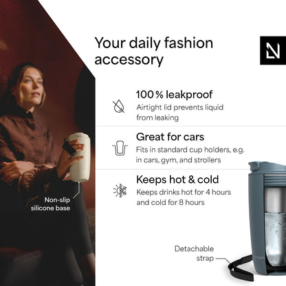 LARS NYSØM Thermo Coffee Mug-to-go with Strap 17oz - Coffee Travel Mug