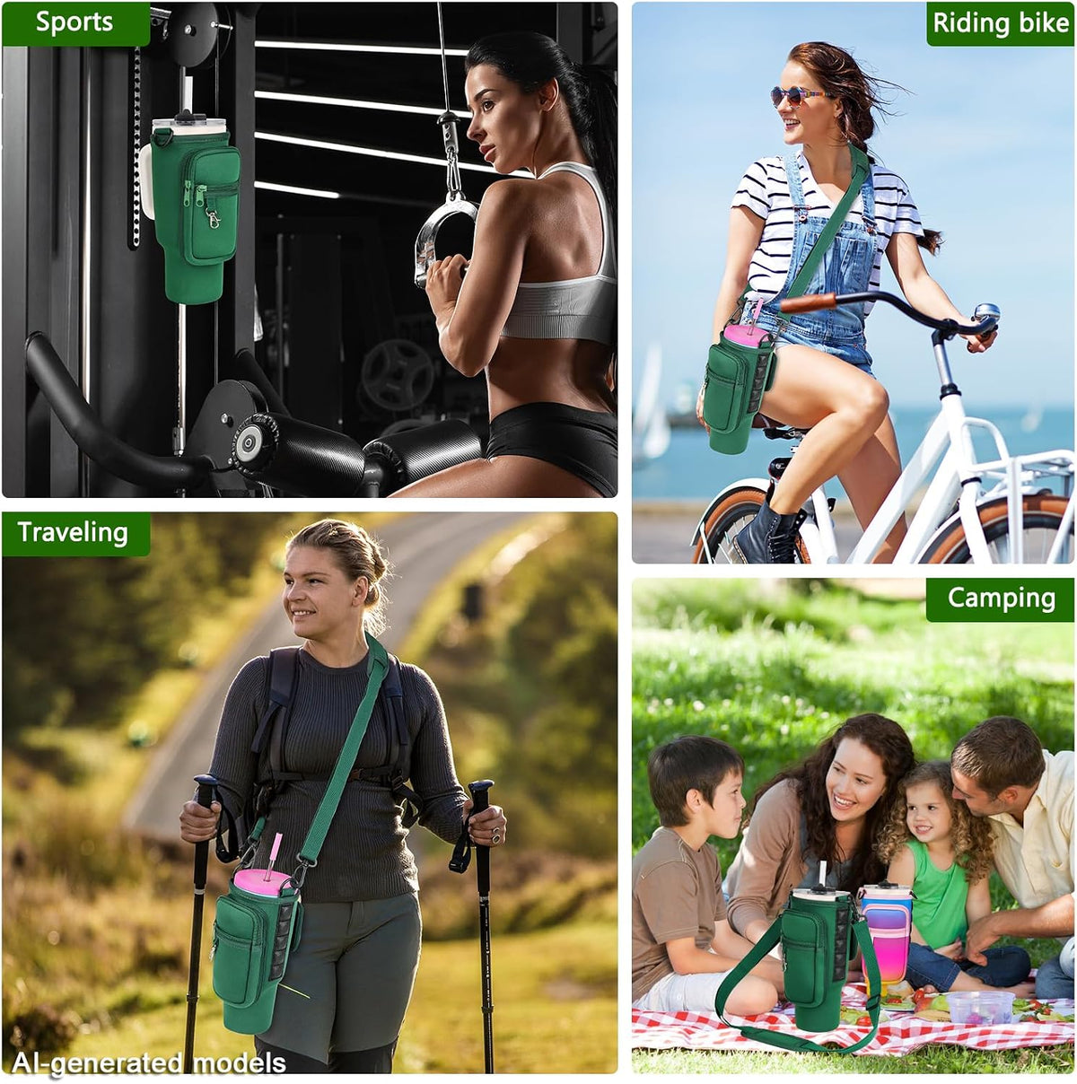 Magnetic Water Bottle Carrier Bag Fits for Stanley/Meoky 40 oz Tumbler