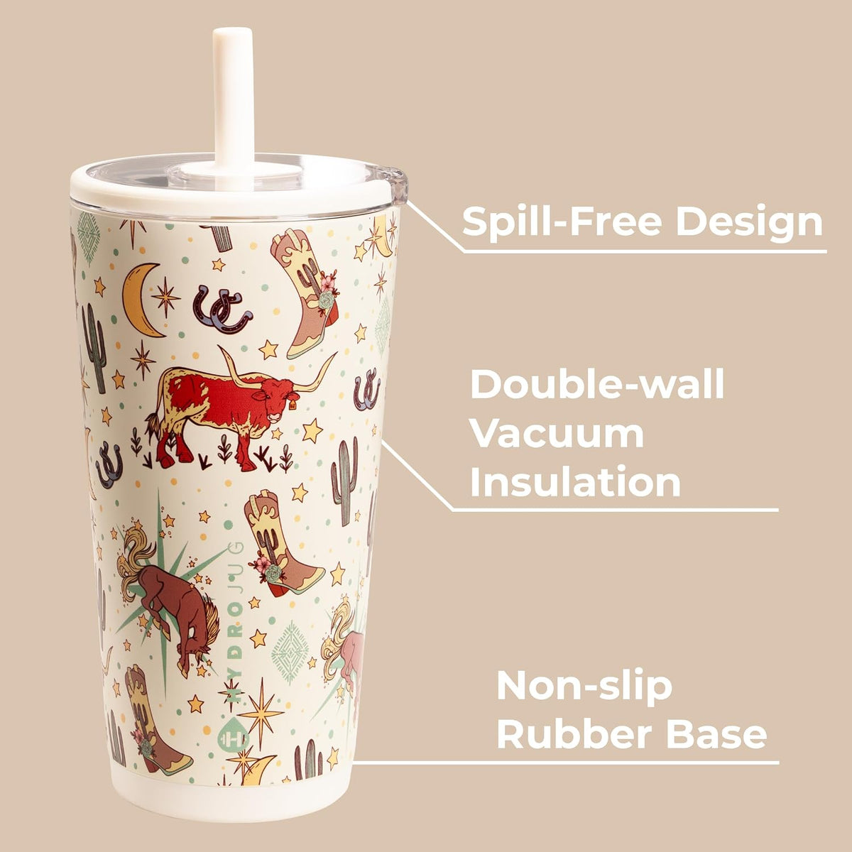 Everyday Tumbler 20 oz, Ceramic-Lined Straw Cup, Rodeo