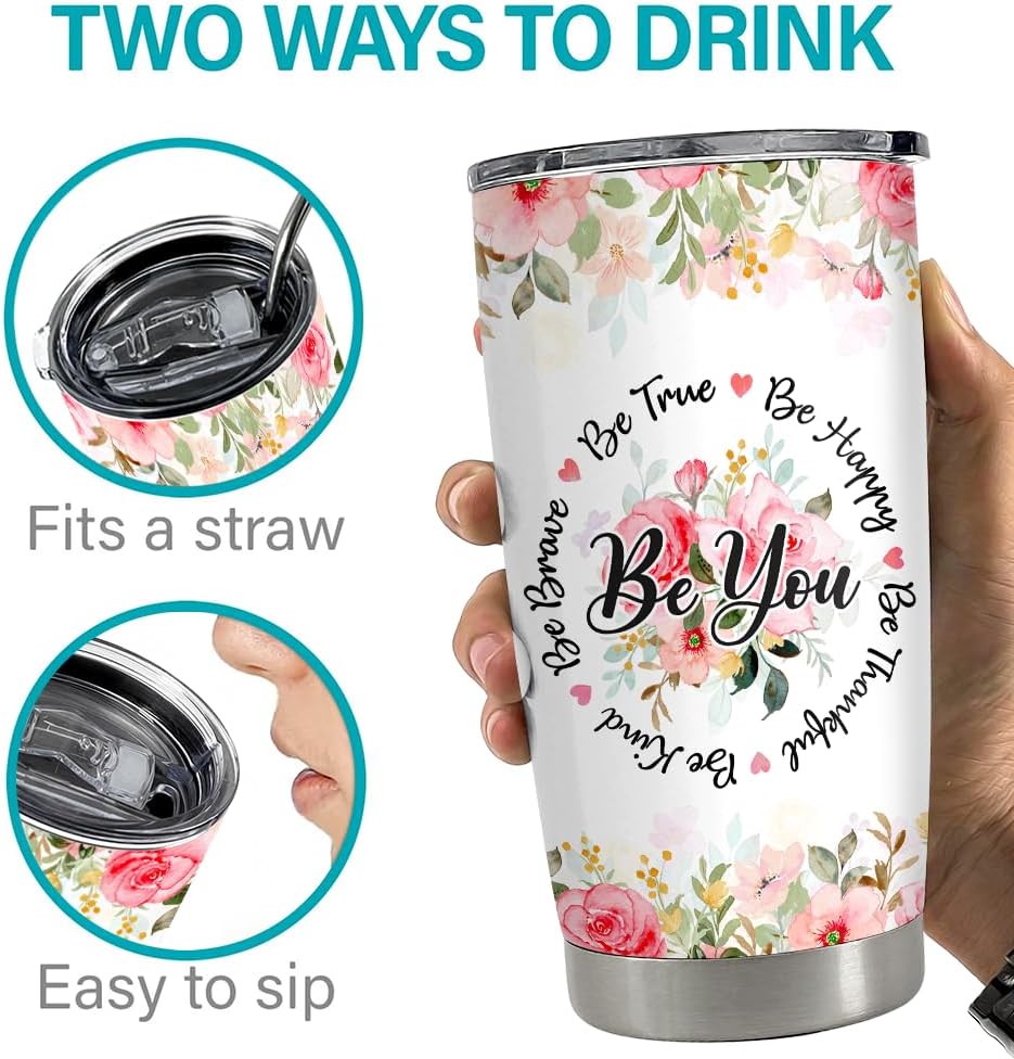 Sometimes You Forget You're Awesome Tumbler 20oz Inspirational Gifts Stainless Steel Insulated Tumblers Coffee Travel Mug Cup Gift for Coworkers Friends Sister Birthday Christmas
