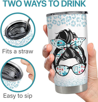 Sometimes You Forget You're Awesome Tumbler 20oz Inspirational Gifts Stainless Steel Insulated Tumblers Coffee Travel Mug Cup Gift for Coworkers Friends Sister Birthday Christmas