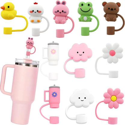 LDKEKDF 11Pcs Straw Cover Topper for 30&40oz Stanley Cup with Tumblers
