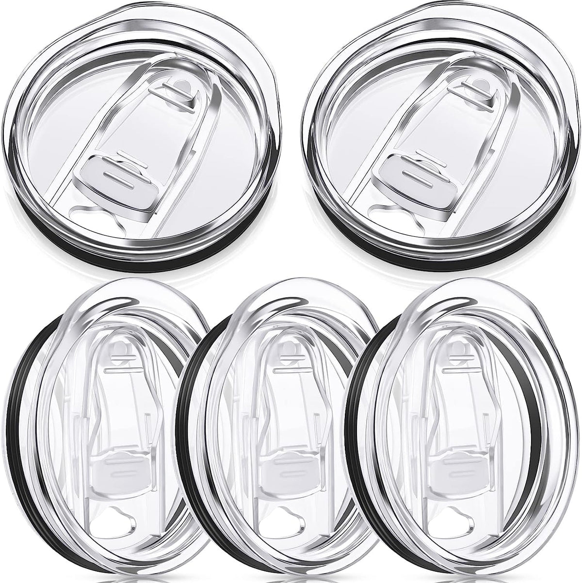 20 oz Skinny Tumbler Replacement Lids, Clear, 5 Pack