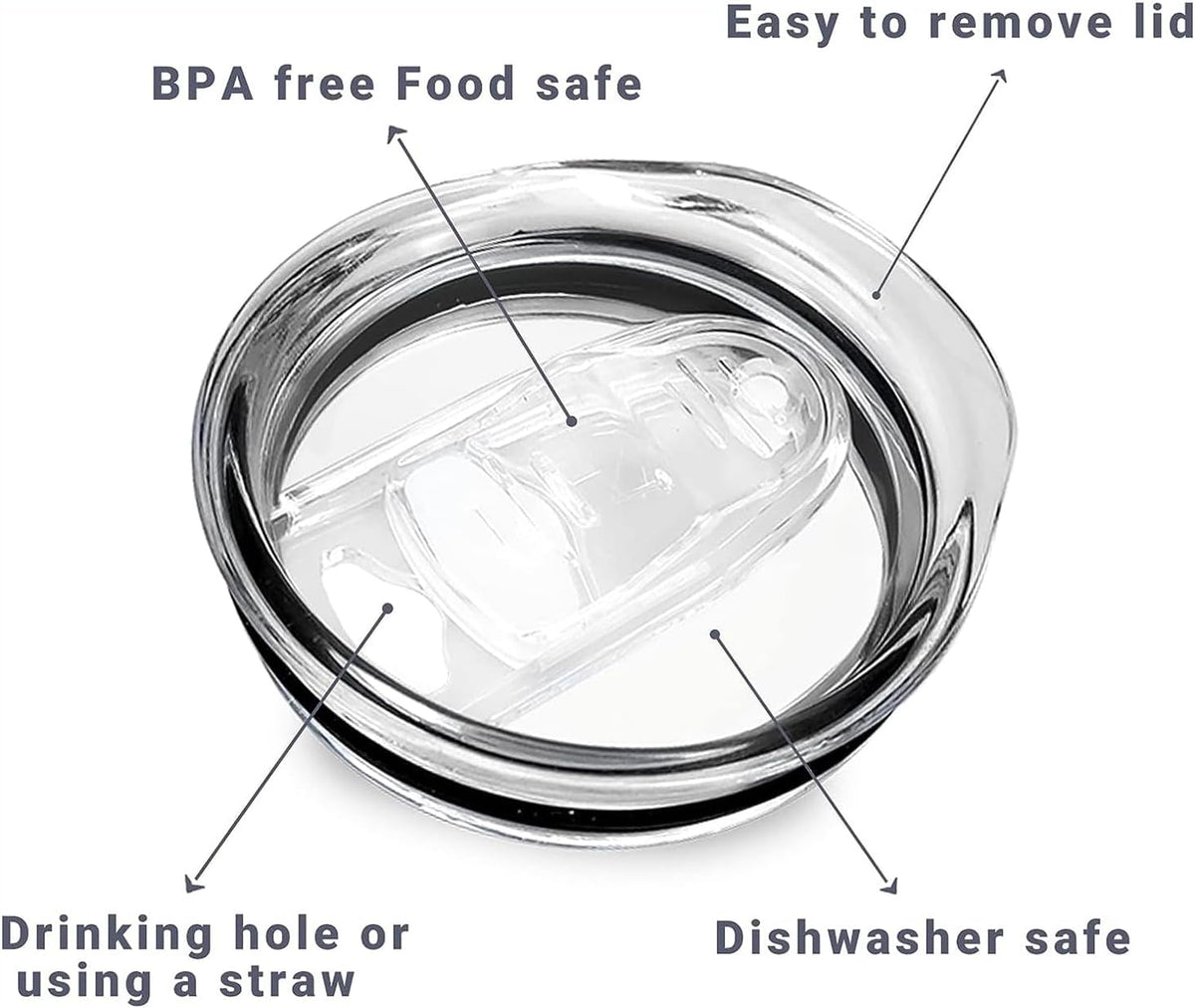 20 oz Skinny Tumbler Replacement Lids, Clear, 5 Pack