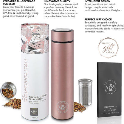 The ORIGINAL All-Brew Travel Tumbler & Thermos | OPRAH’s Favorite | 16oz/480ml Stainless Steel Insulated Water Bottle/Tea Flask/Cold Brew Coffee Mug