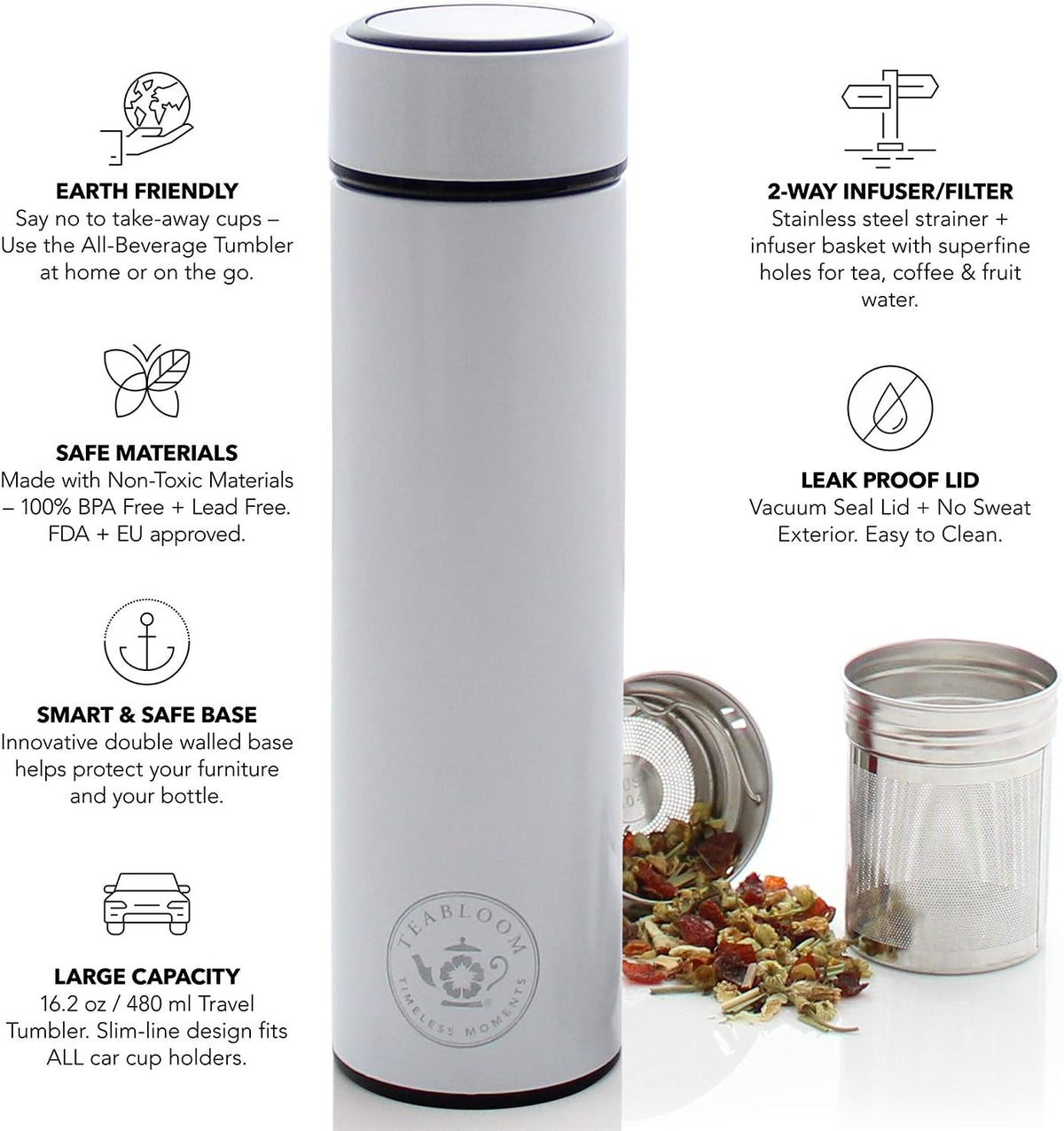 The ORIGINAL All-Brew Travel Tumbler & Thermos | OPRAH’s Favorite | 16oz/480ml Stainless Steel Insulated Water Bottle/Tea Flask/Cold Brew Coffee Mug