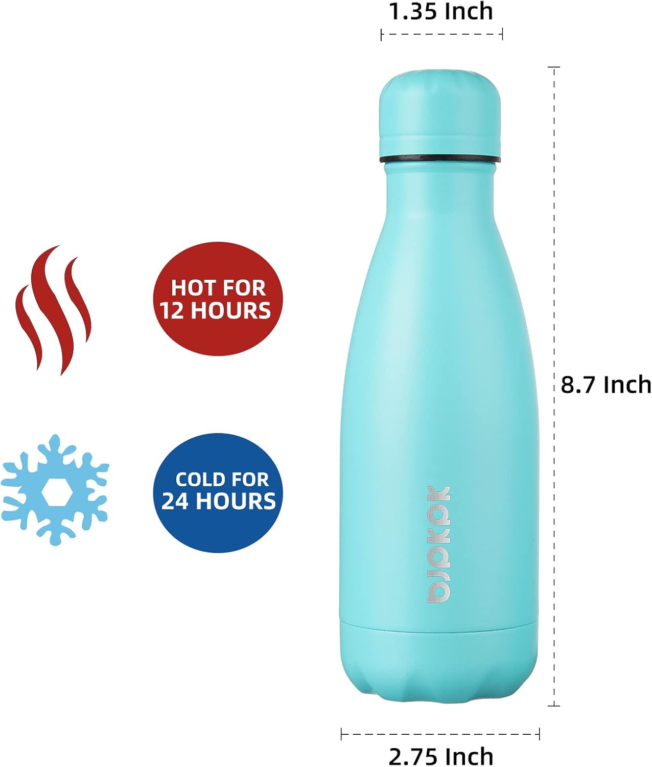 25 oz Insulated Stainless Steel Water Bottle, Metal Sports Flask | Double Wall Vacuum, Leak Proof, Keeps Hot/Cold, BPA Free, Dishwasher Safe, Cupholder Friendly, Travel, Lake Blue - Colors B