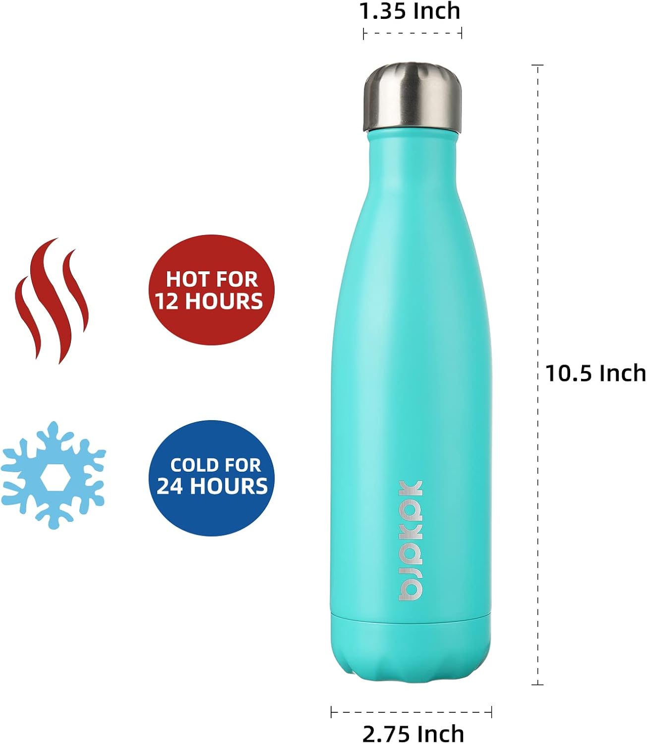 25 oz Insulated Stainless Steel Water Bottle, Metal Sports Flask | Double Wall Vacuum, Leak Proof, Keeps Hot/Cold, BPA Free, Dishwasher Safe, Cupholder Friendly, Travel, Lake Blue - Colors B