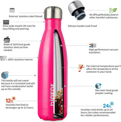 25 oz Insulated Stainless Steel Water Bottle, Metal Sports Flask | Double Wall Vacuum, Leak Proof, Keeps Hot/Cold, BPA Free, Dishwasher Safe, Cupholder Friendly, Travel, Lake Blue - Colors B