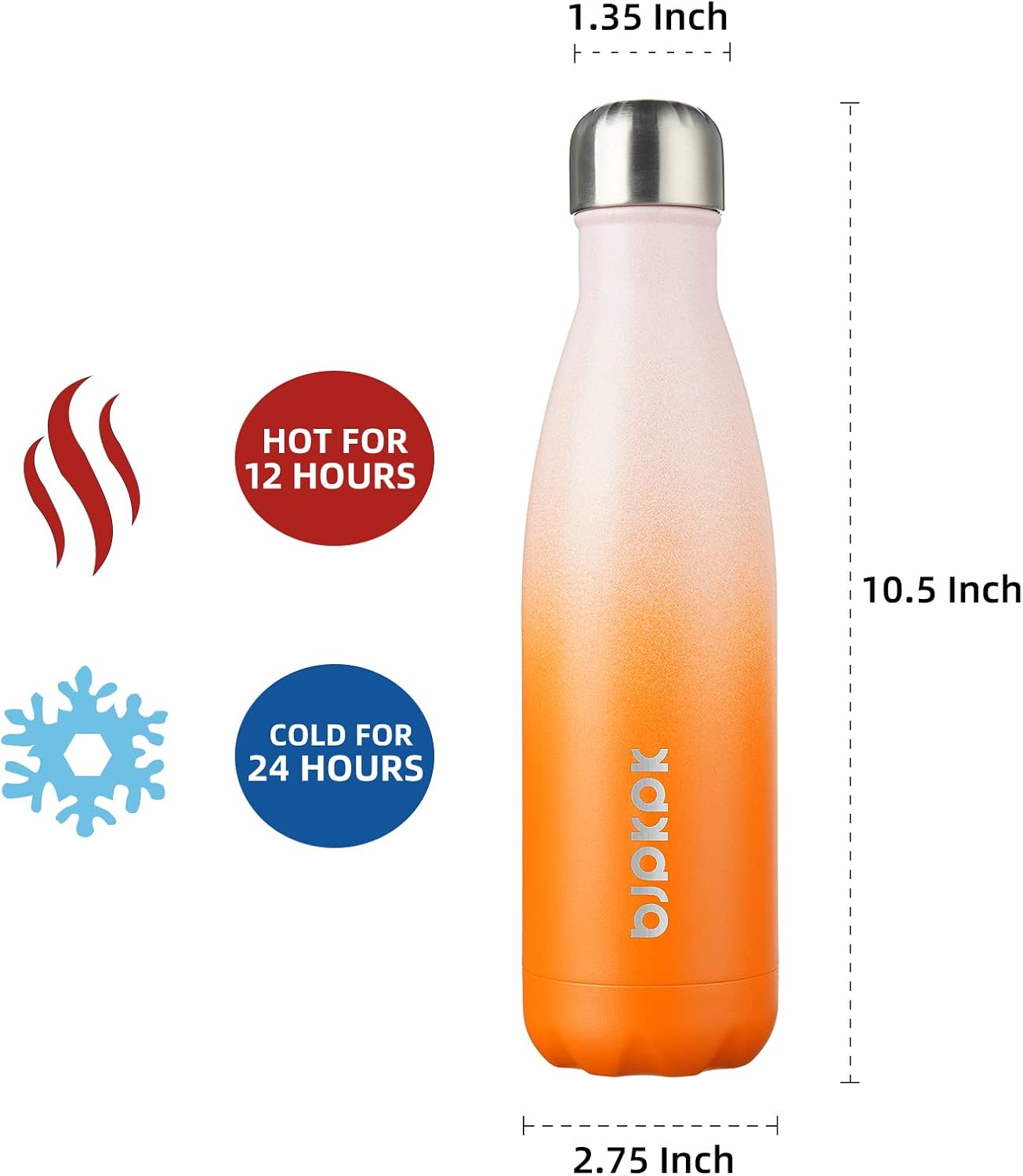 25 oz Insulated Stainless Steel Water Bottle, Metal Sports Flask | Double Wall Vacuum, Leak Proof, Keeps Hot/Cold, BPA Free, Dishwasher Safe, Cupholder Friendly, Travel, Lake Blue - Colors B
