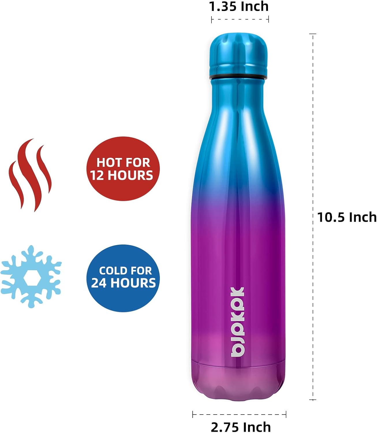 25 oz Insulated Stainless Steel Water Bottle, Metal Sports Flask | Double Wall Vacuum, Leak Proof, Keeps Hot/Cold, BPA Free, Dishwasher Safe, Cupholder Friendly, Travel, Lake Blue - Colors B