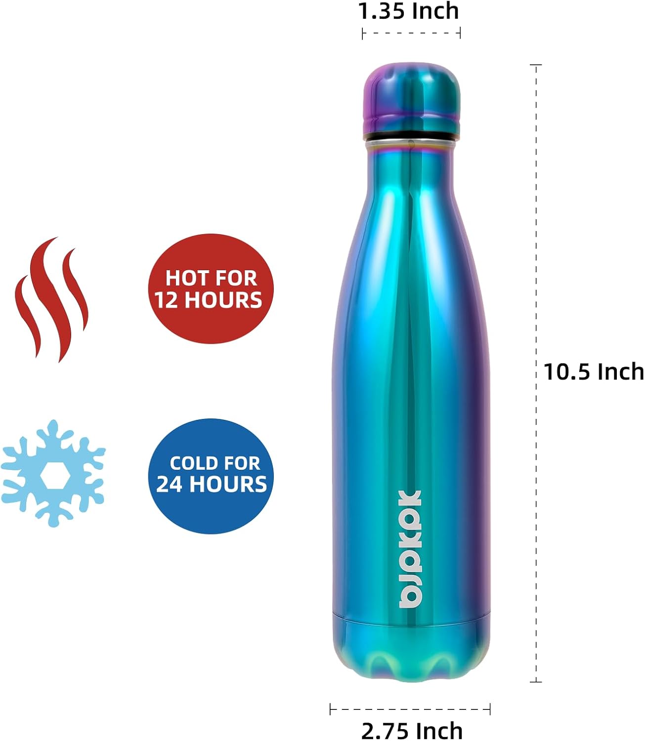 25 oz Insulated Stainless Steel Water Bottle, Metal Sports Flask | Double Wall Vacuum, Leak Proof, Keeps Hot/Cold, BPA Free, Dishwasher Safe, Cupholder Friendly, Travel, Lake Blue - Colors B
