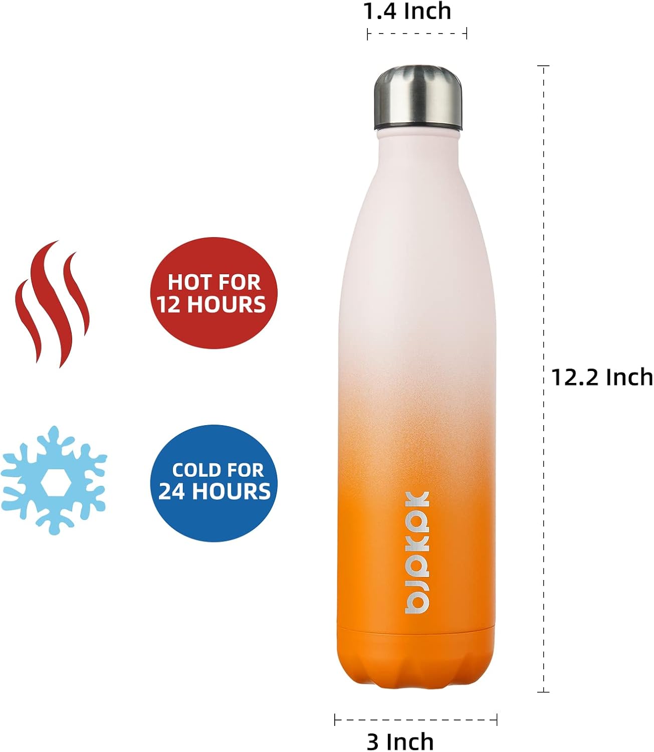 25 oz Insulated Stainless Steel Water Bottle, Metal Sports Flask | Double Wall Vacuum, Leak Proof, Keeps Hot/Cold, BPA Free, Dishwasher Safe, Cupholder Friendly, Travel, Lake Blue - Colors B