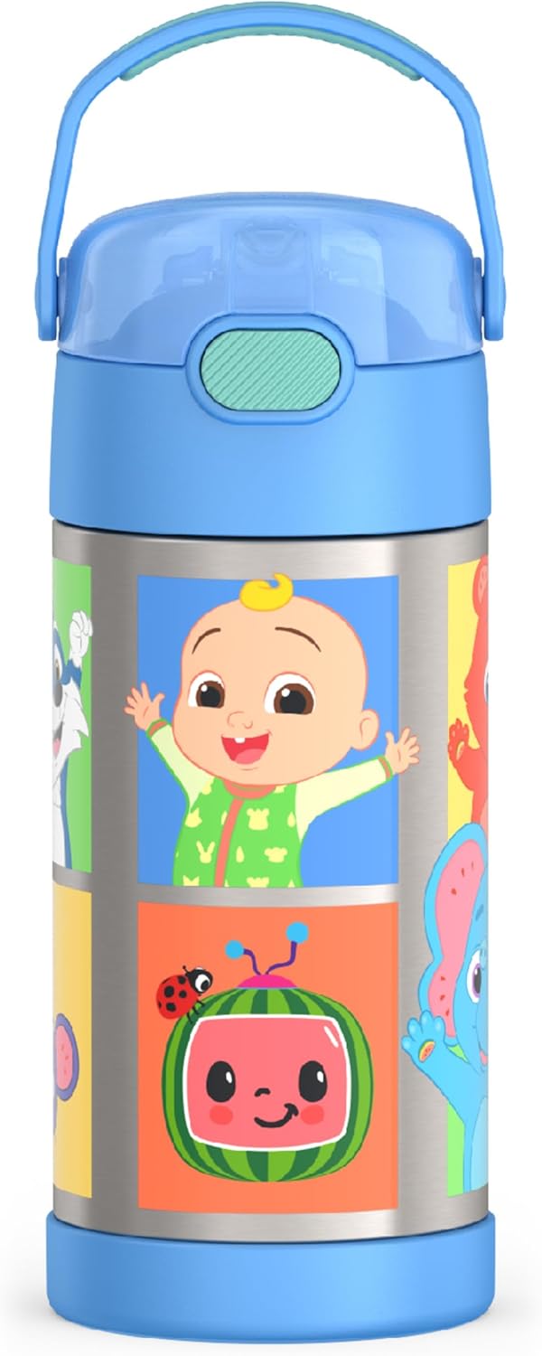 FUNTAINER Water Bottle with Straw, 12oz, Bluey - Colors A