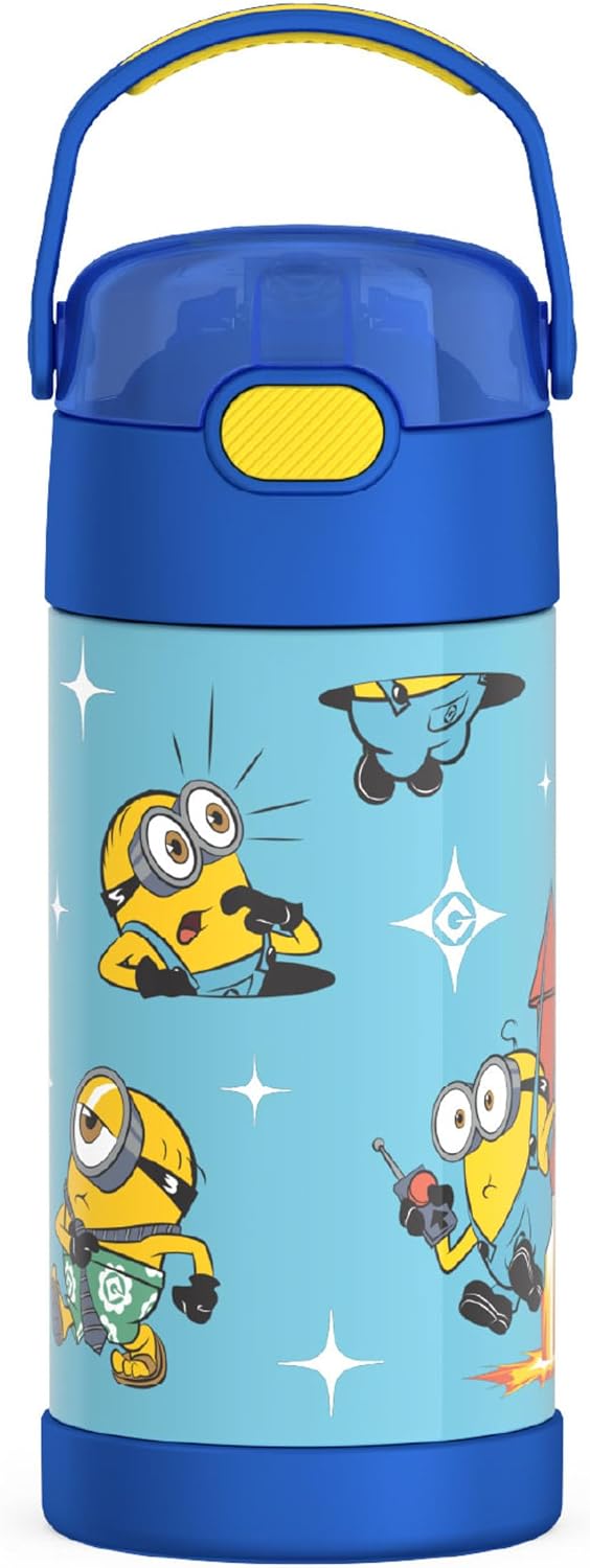 FUNTAINER Water Bottle with Straw, 12oz, Bluey - Colors A
