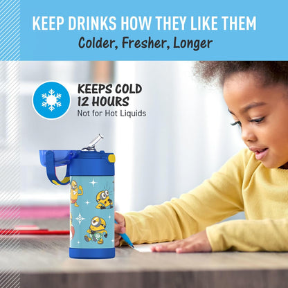 FUNTAINER Water Bottle with Straw, 12oz, Bluey - Colors A