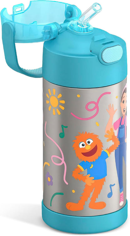 FUNTAINER Water Bottle with Straw, 12oz, Bluey - Colors A